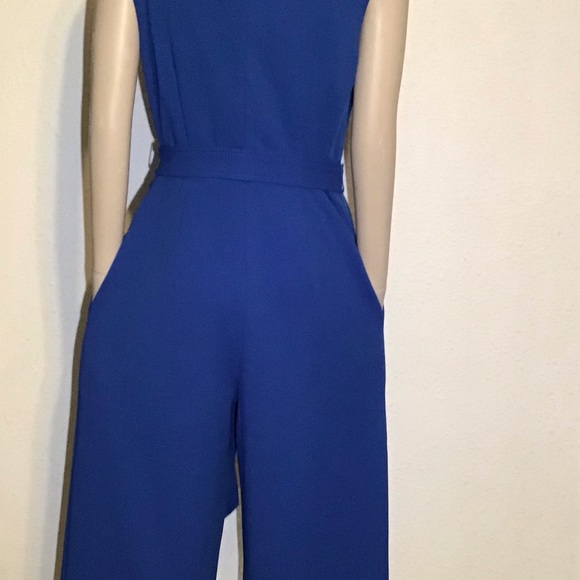 Calvin Klein blue cropped belted jumpsuit size 8 - Picture 7 of 7